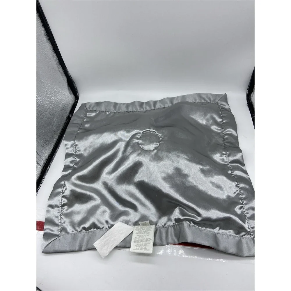 Cloud Island Elephant Gray White Striped Satin Baby Security Blanket Lovey Toy